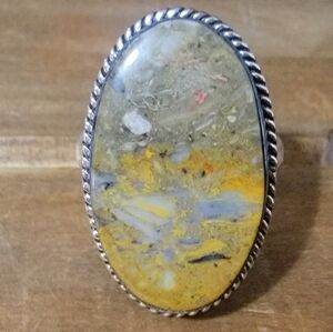 Bumblebee Jasper Gemstone Ring Size 10 Women Silver Jewelry 925 Western …